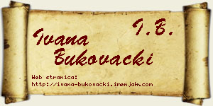 Ivana Bukovački vizit kartica